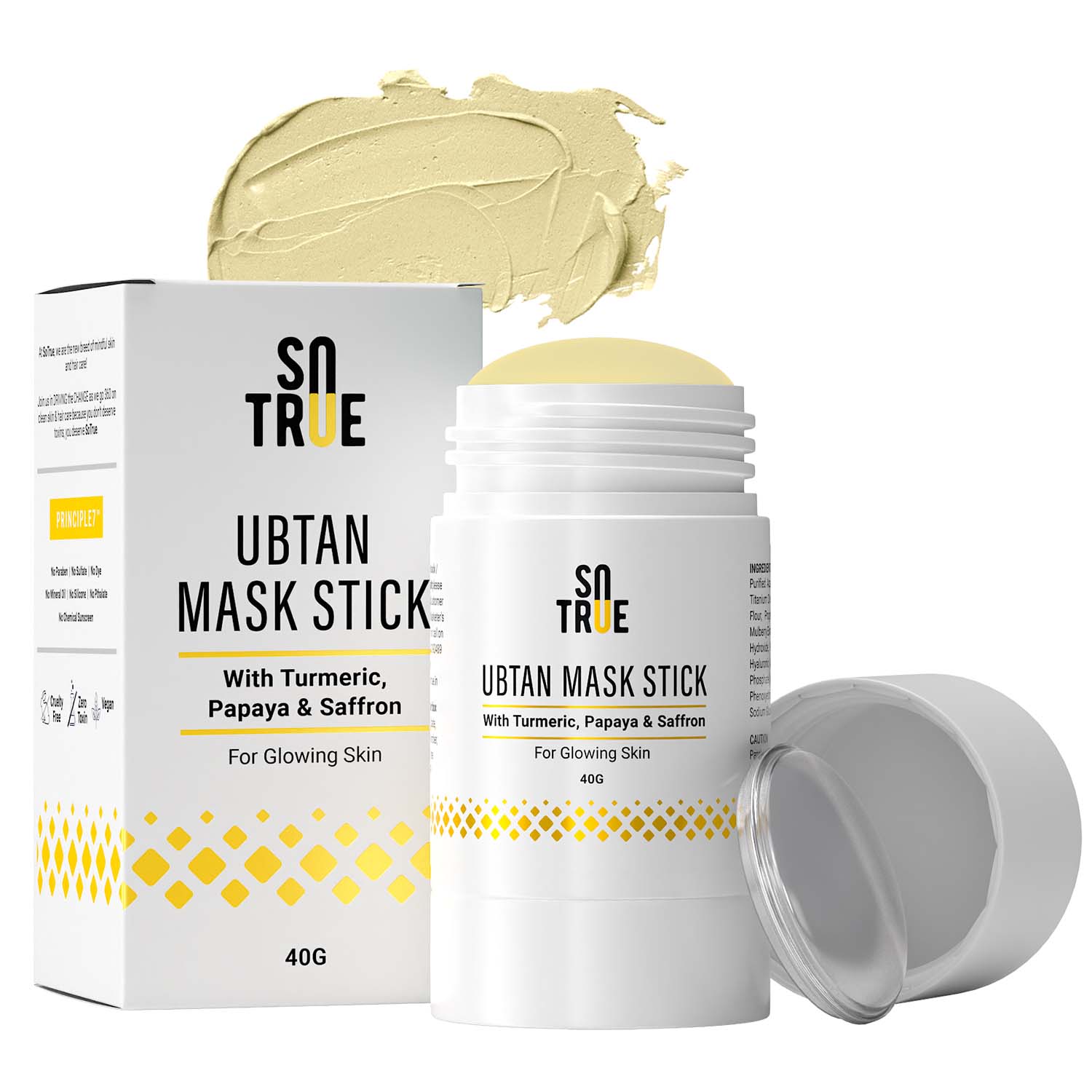 Ubtan Face Mask Stick with Turmeric & Saffron 40 g