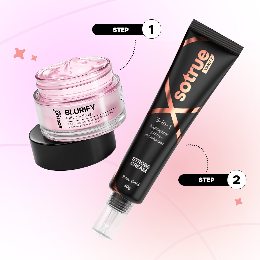 Prep & Glow Combo | Primer + Strobe Cream (Rose Gold)