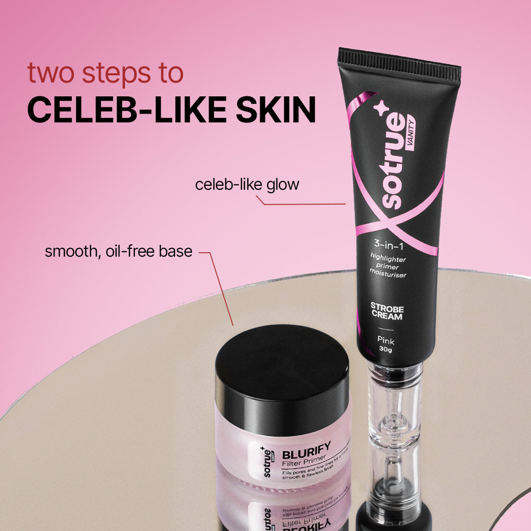 Prep & Glow Combo | Primer + Strobe Cream (Pink)