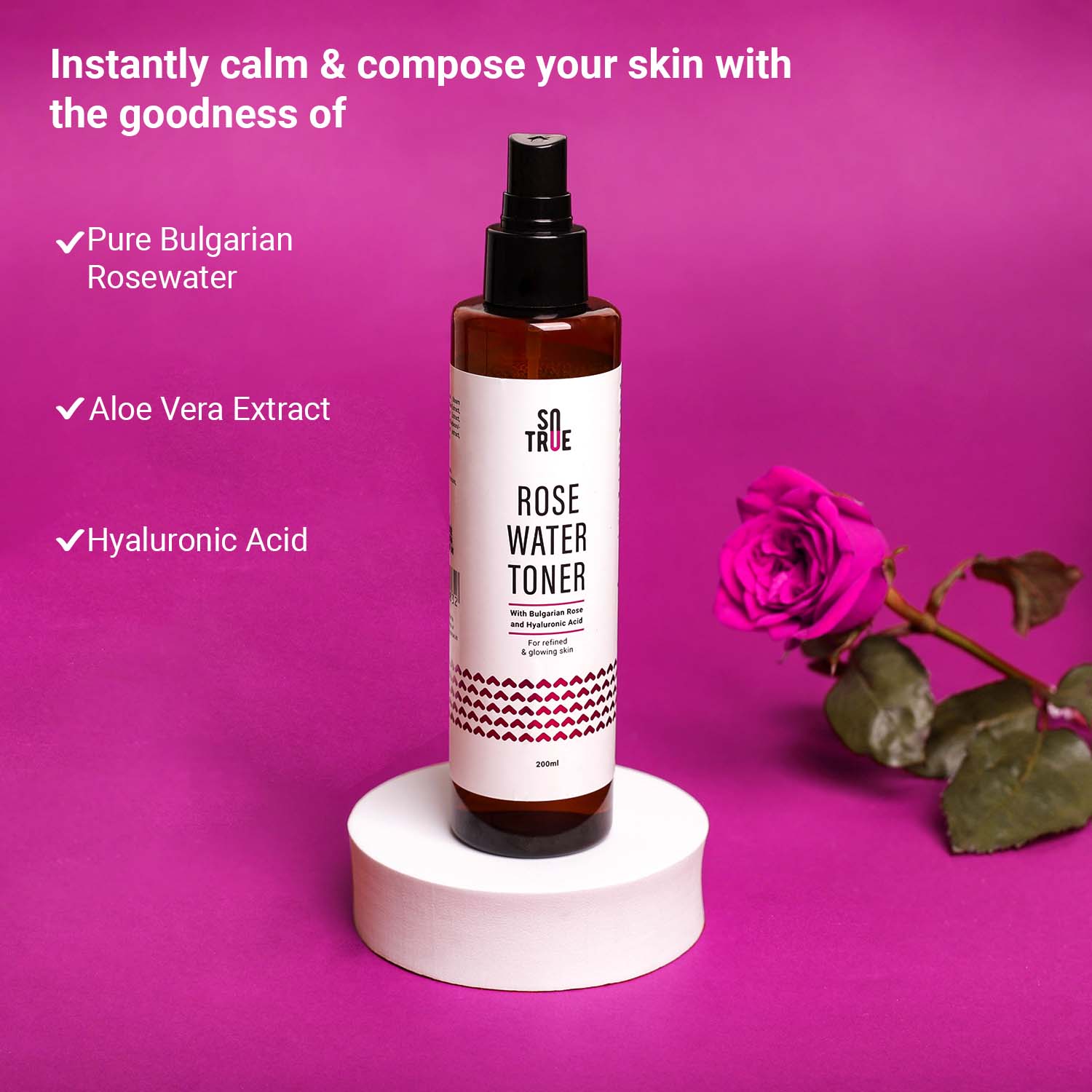 Rose Water Spray with Bulgarian Rose & Hyaluronic Acid 200 ml