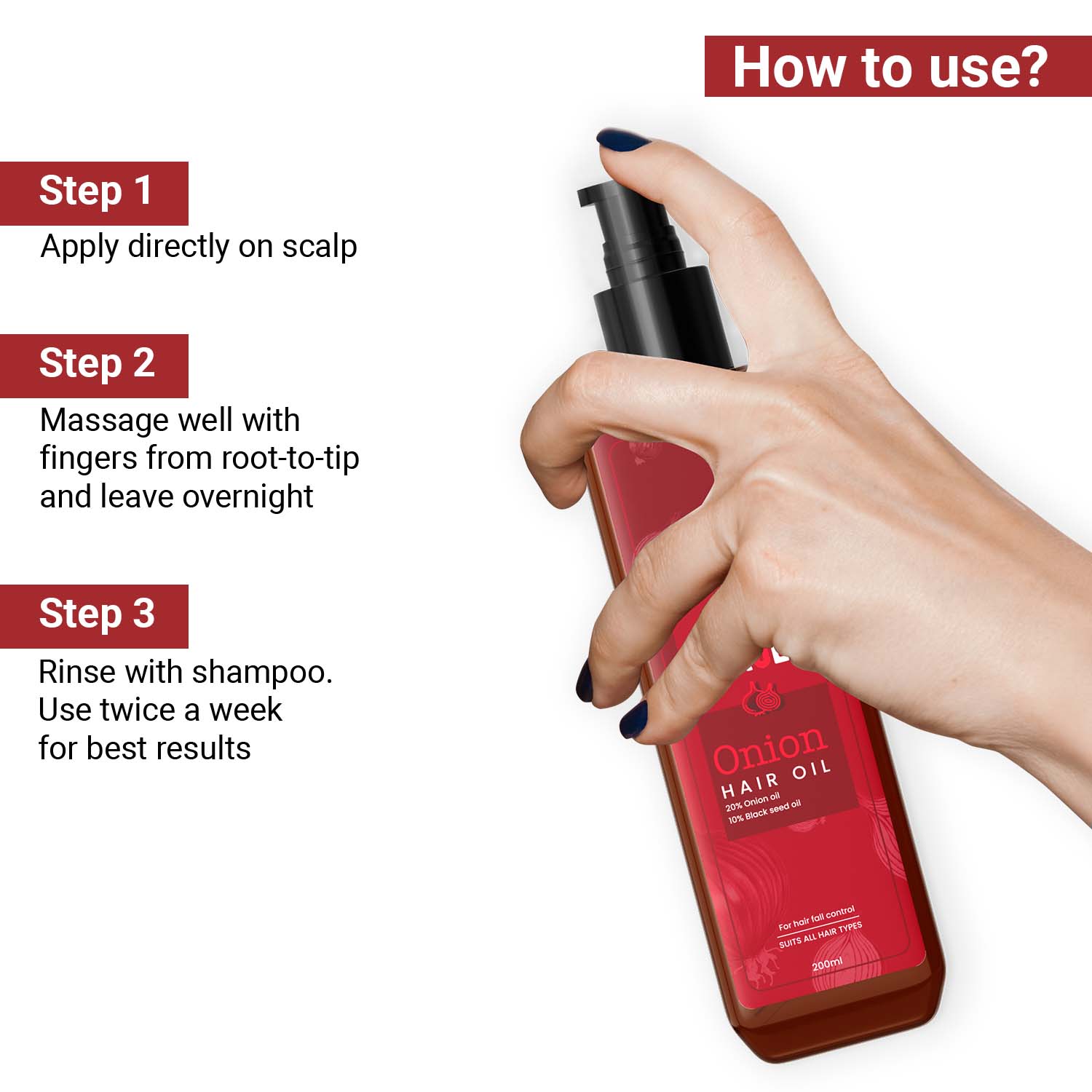 Onion Hair Oil with Black Seed Oil 200 ml
