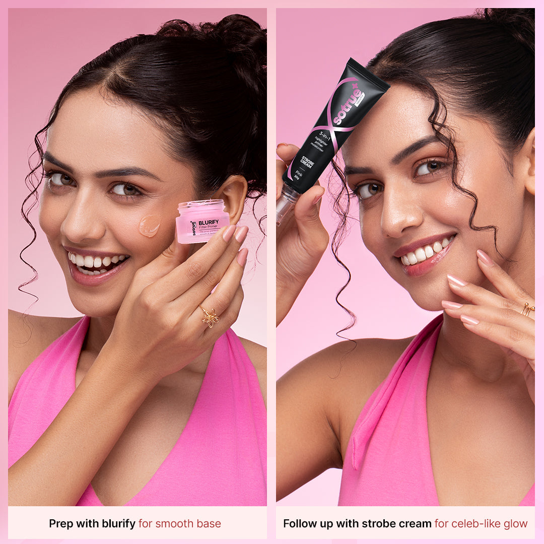 Prep & Glow Combo | Primer + Strobe Cream (Pink)