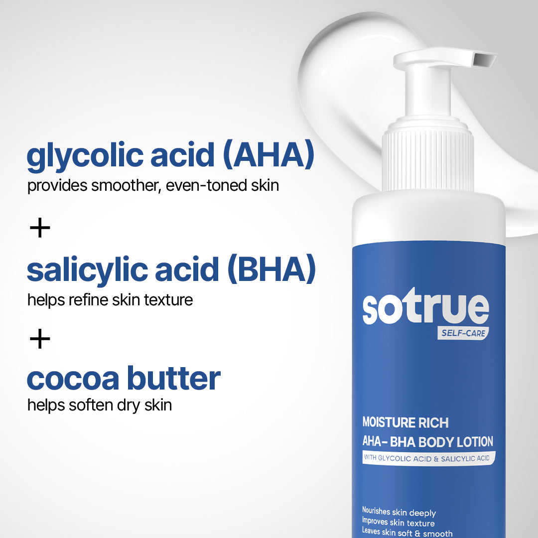 Moisture Rich AHA-BHA Body Lotion | For All Skin Types | 190ml