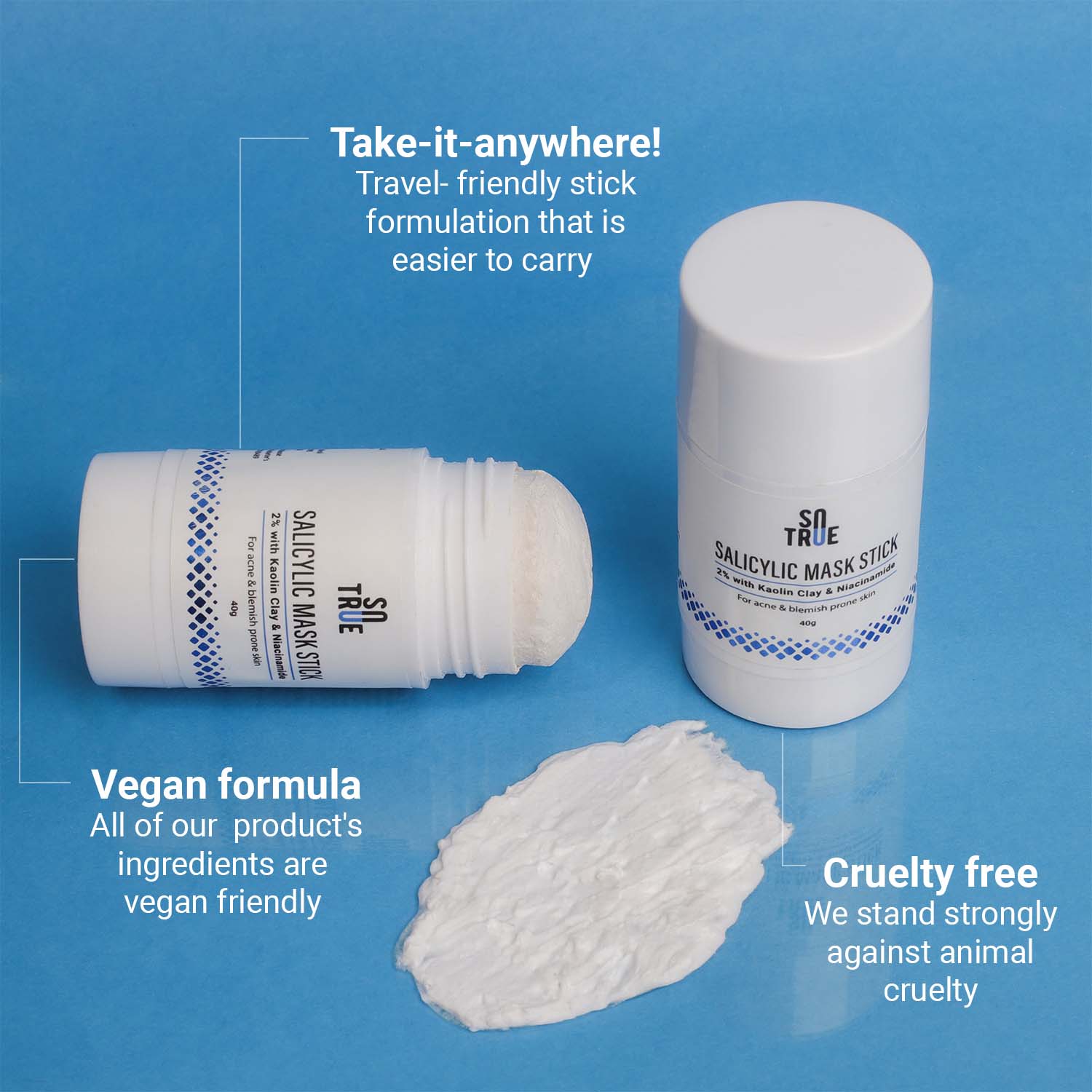 2% Salicylic Acid Face Mask Stick with Kaolin Clay 40 g