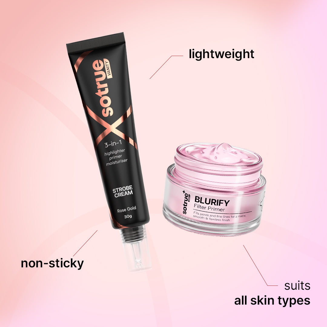 Prep & Glow Combo | Primer + Strobe Cream (Rose Gold)