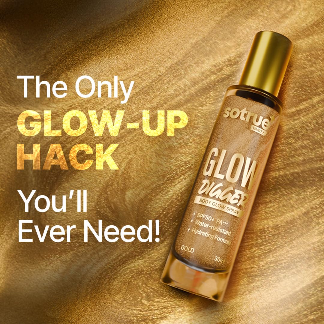 Glow Digger Body Glow Spray | SPF 50+ PA+++ | Gold