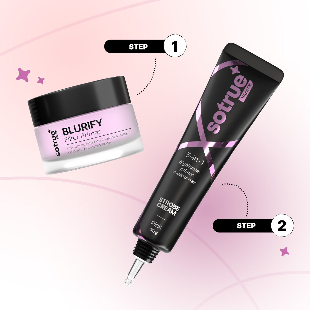 Prep & Glow Combo | Primer + Strobe Cream (Pink)