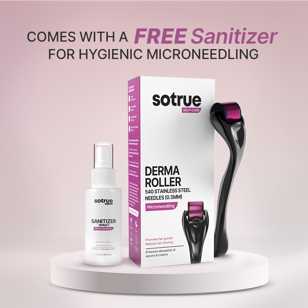 Derma Roller (0.5mm) with Sanitizer | For Hair & Skin