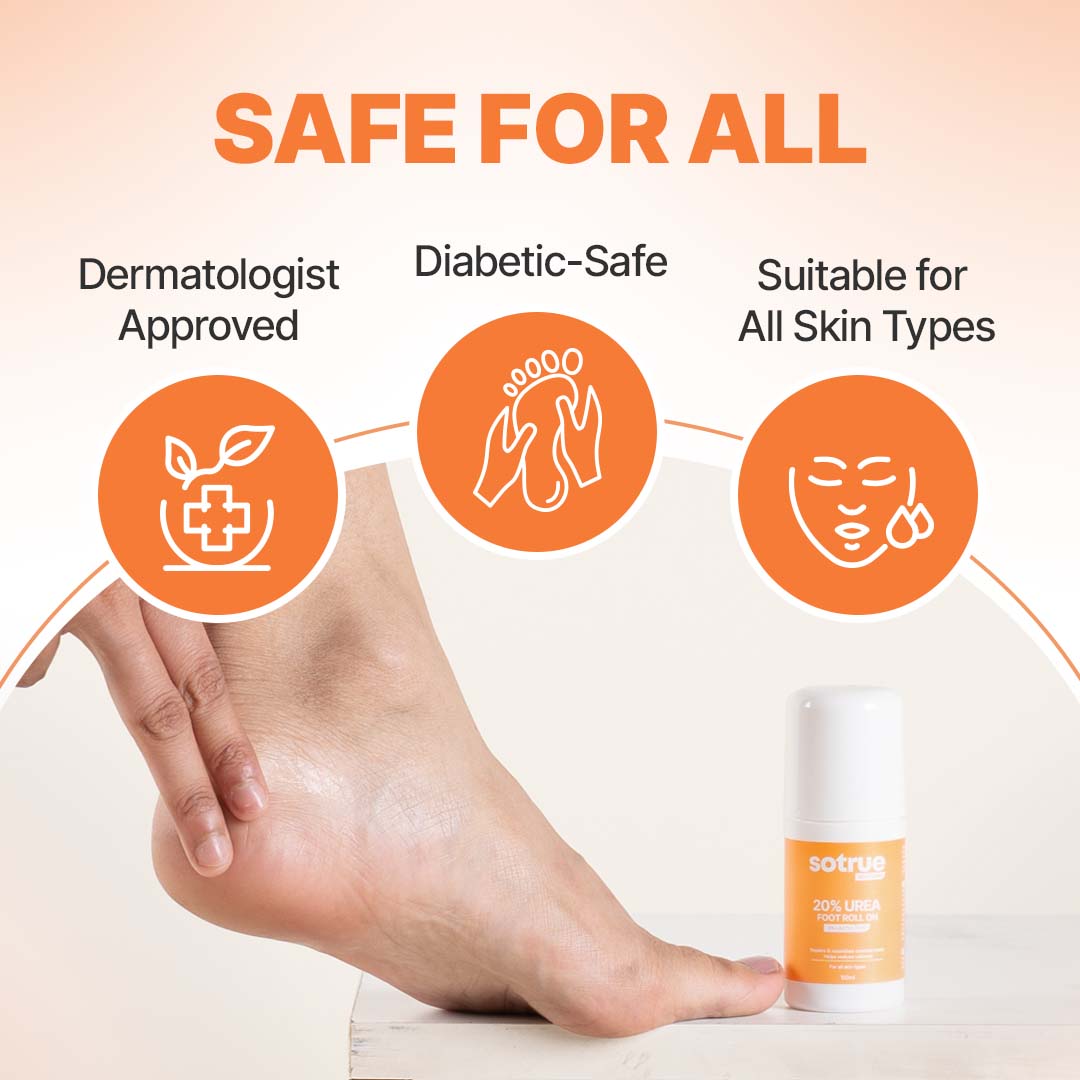 20% Urea Foot Roll-On | Cracked Heel Repair | Intense Hydration | 50 ml