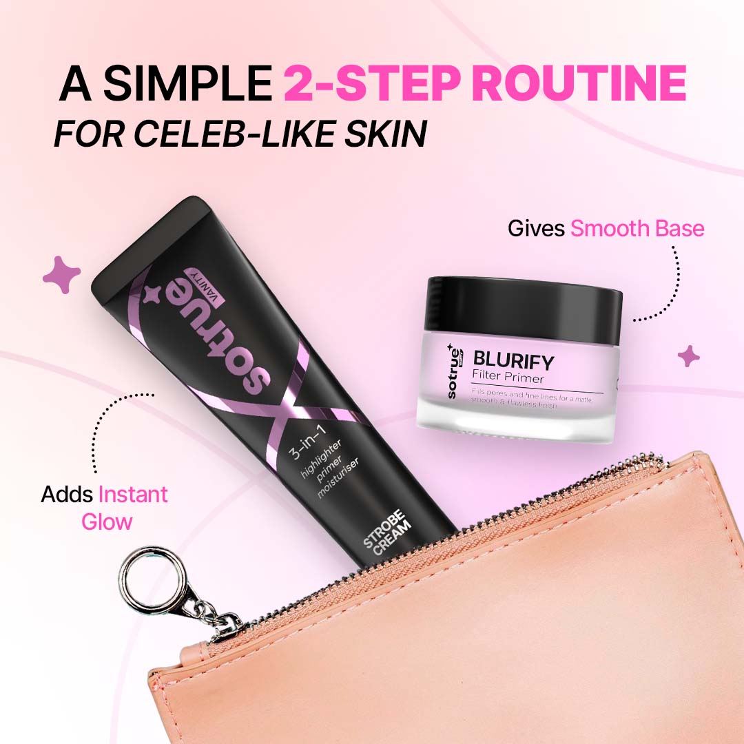 Prep & Glow Combo | Primer + Strobe Cream (Pink)