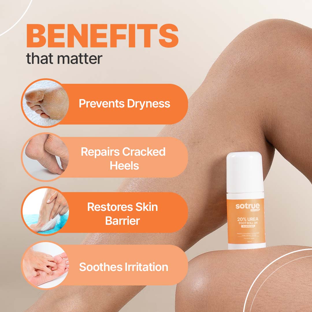 20% Urea Foot Roll-On | Cracked Heel Repair | Intense Hydration | 50 ml