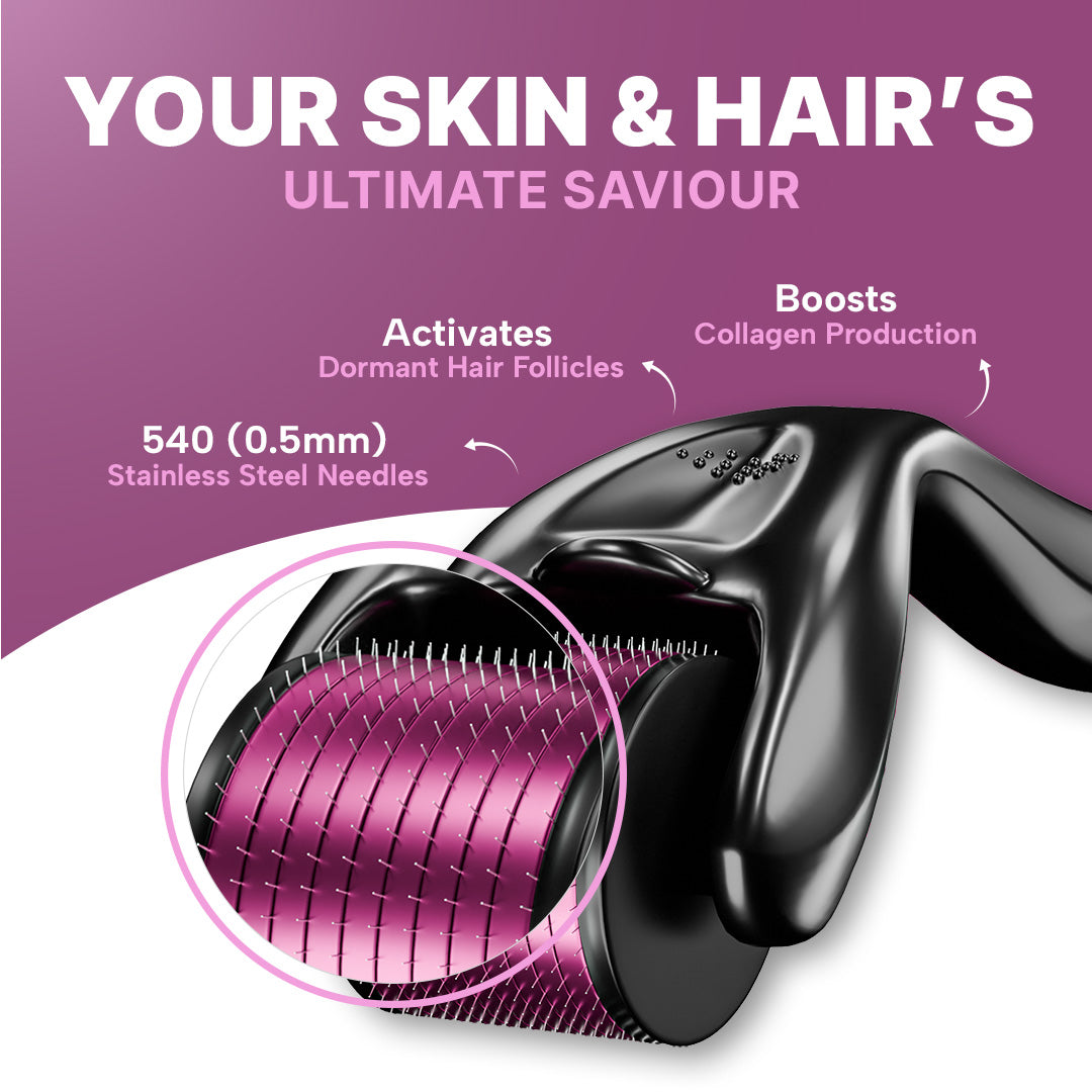 Derma Roller (0.5mm) with Sanitizer | For Hair & Skin