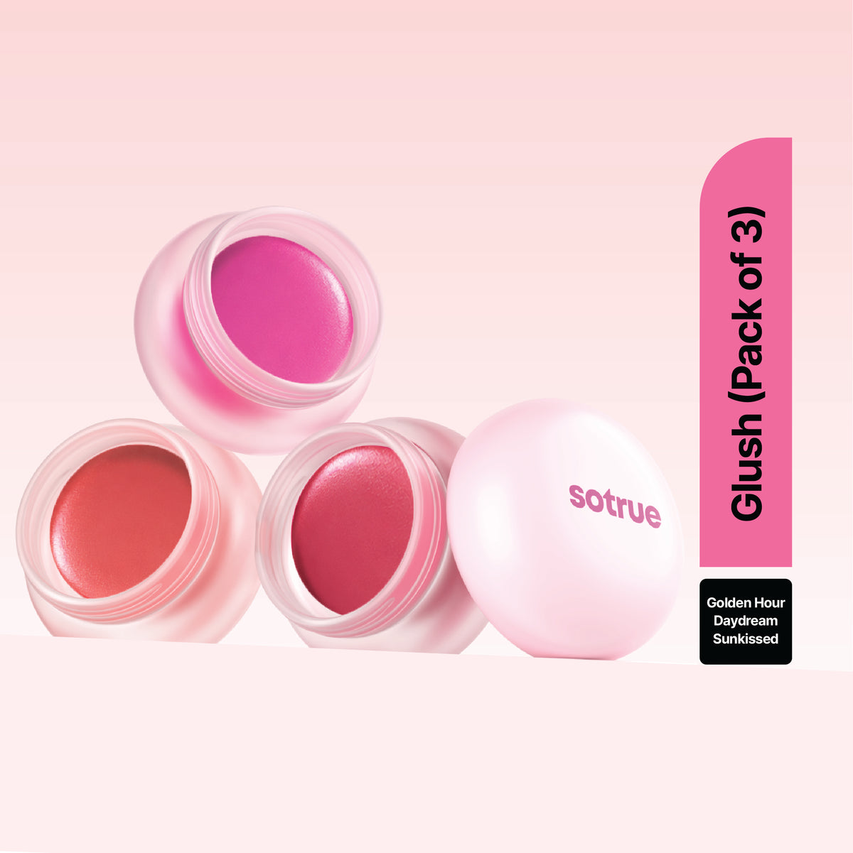 Sotrue Glush Glow Balm | Cheeks, Lips & Eyelids | Pack of 3