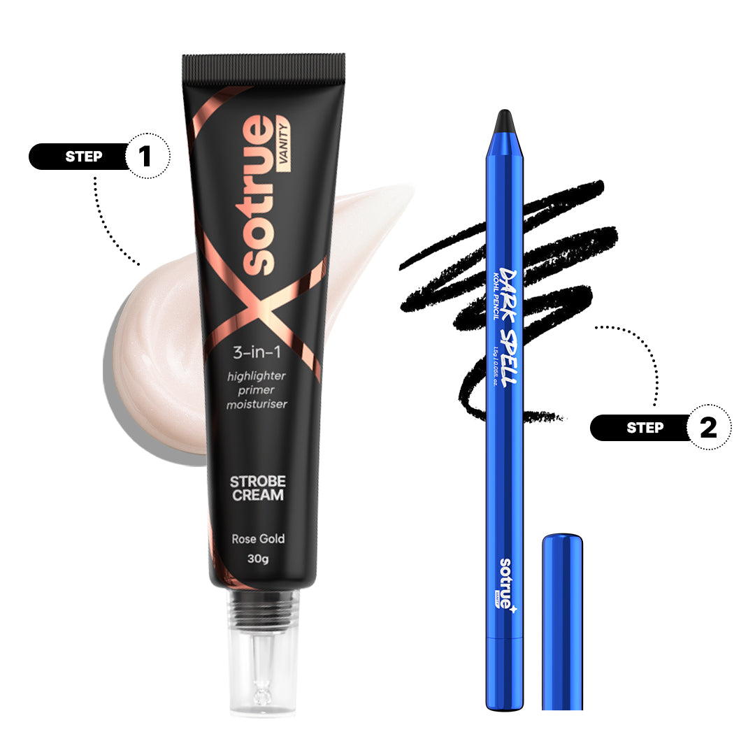 Glow & Define Combo | Strobe Cream & Kohl Pencil | Rose Gold