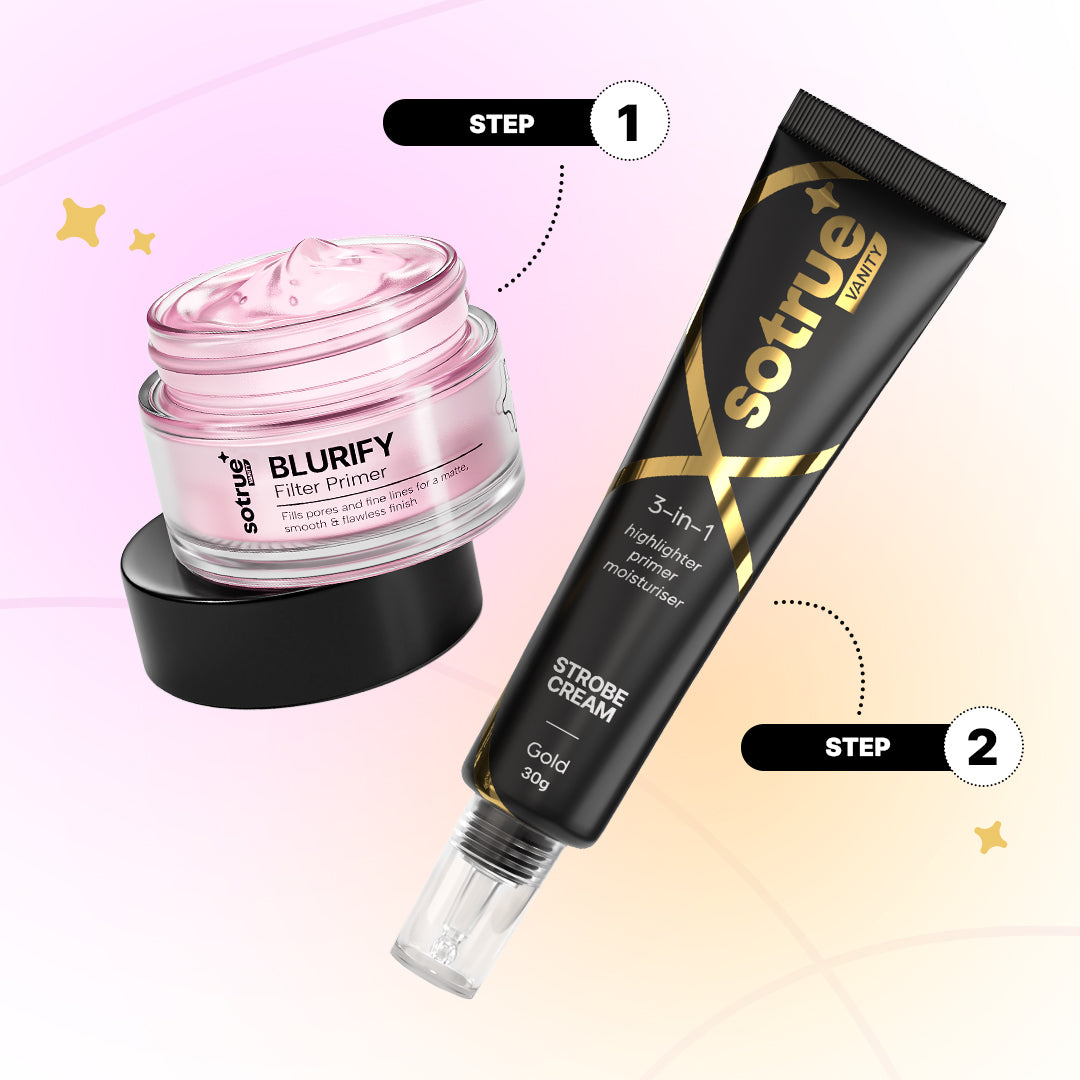 Prep & Glow Combo | Primer + Strobe Cream (Gold)