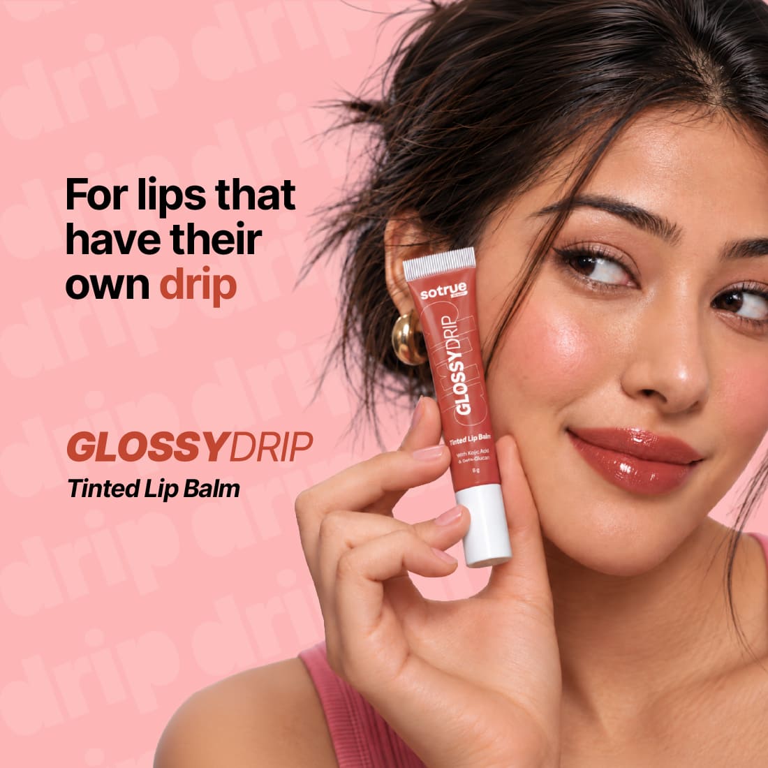 Sotrue Glossy Drip Tinted Lip Balm | Juicy Glossy Finish & Lip-Hydration | Non-Sticky Lip Balm for Pigmented, Dry, Chapped Lips