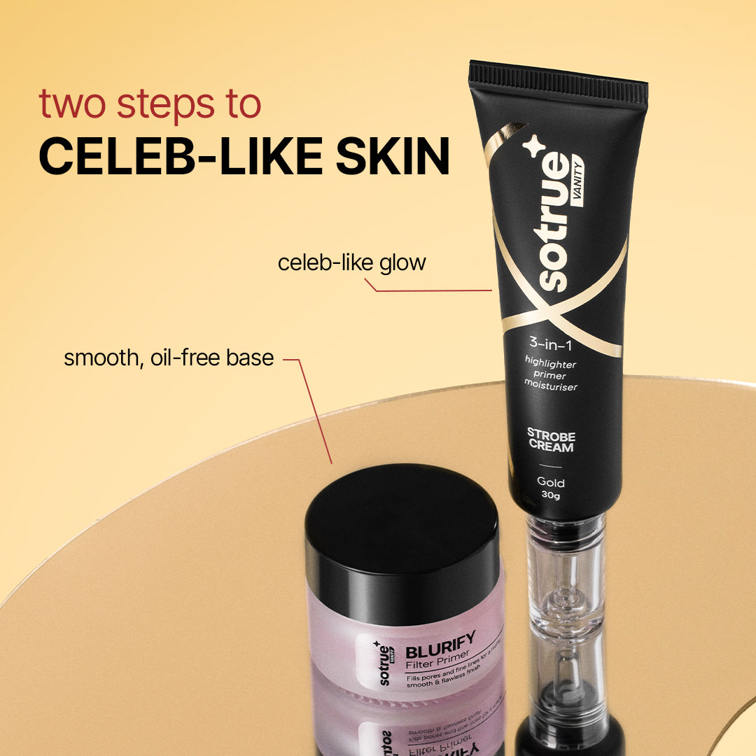 Prep & Glow Combo | Primer + Strobe Cream (Gold)