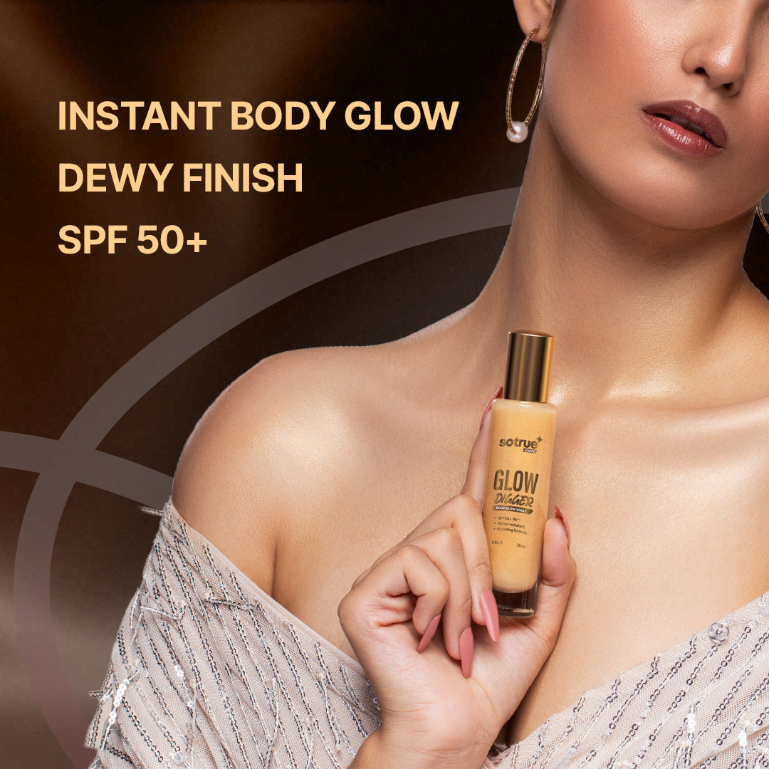 Glow Digger Body Glow Spray | SPF 50+ PA+++ | Instant Radiant Shine | 30ml