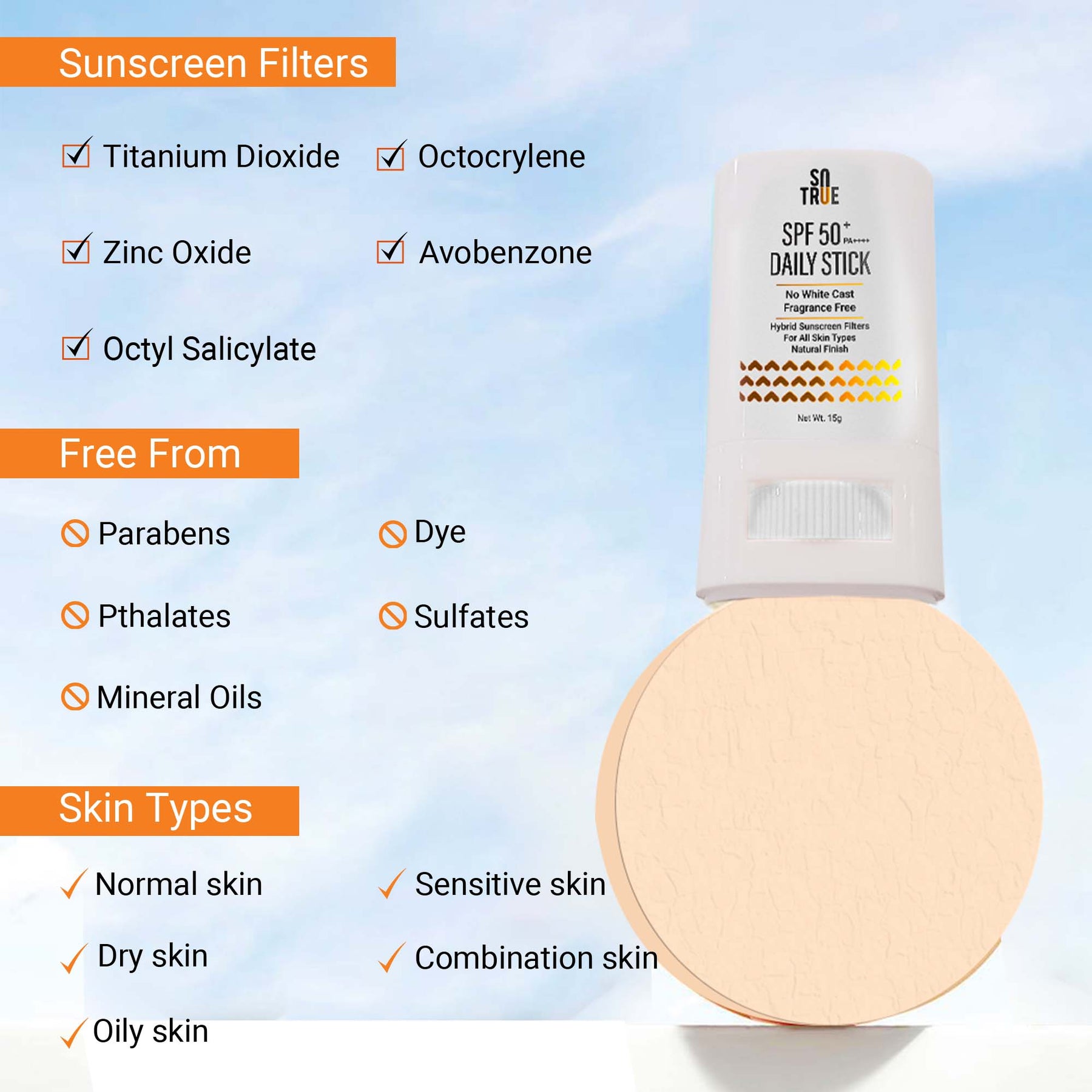 SPF 50+ Daily Sunscreen Stick 15g