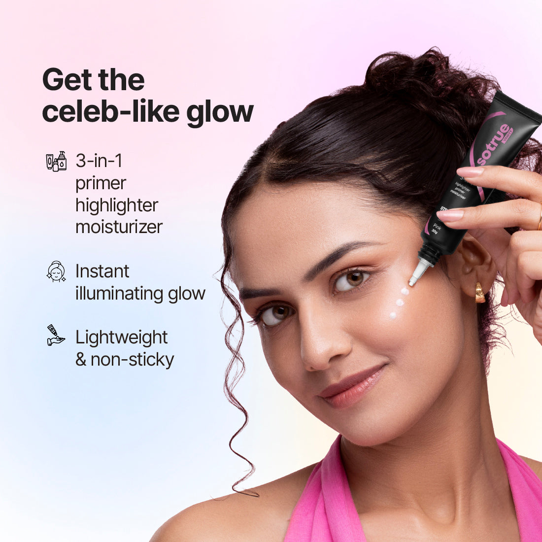 Sotrue Glow-up Combo | Blurify Filter Primer + 4-in-1 Skin Tint + Strobe Cream + Dark Spell Kohl Kajal
