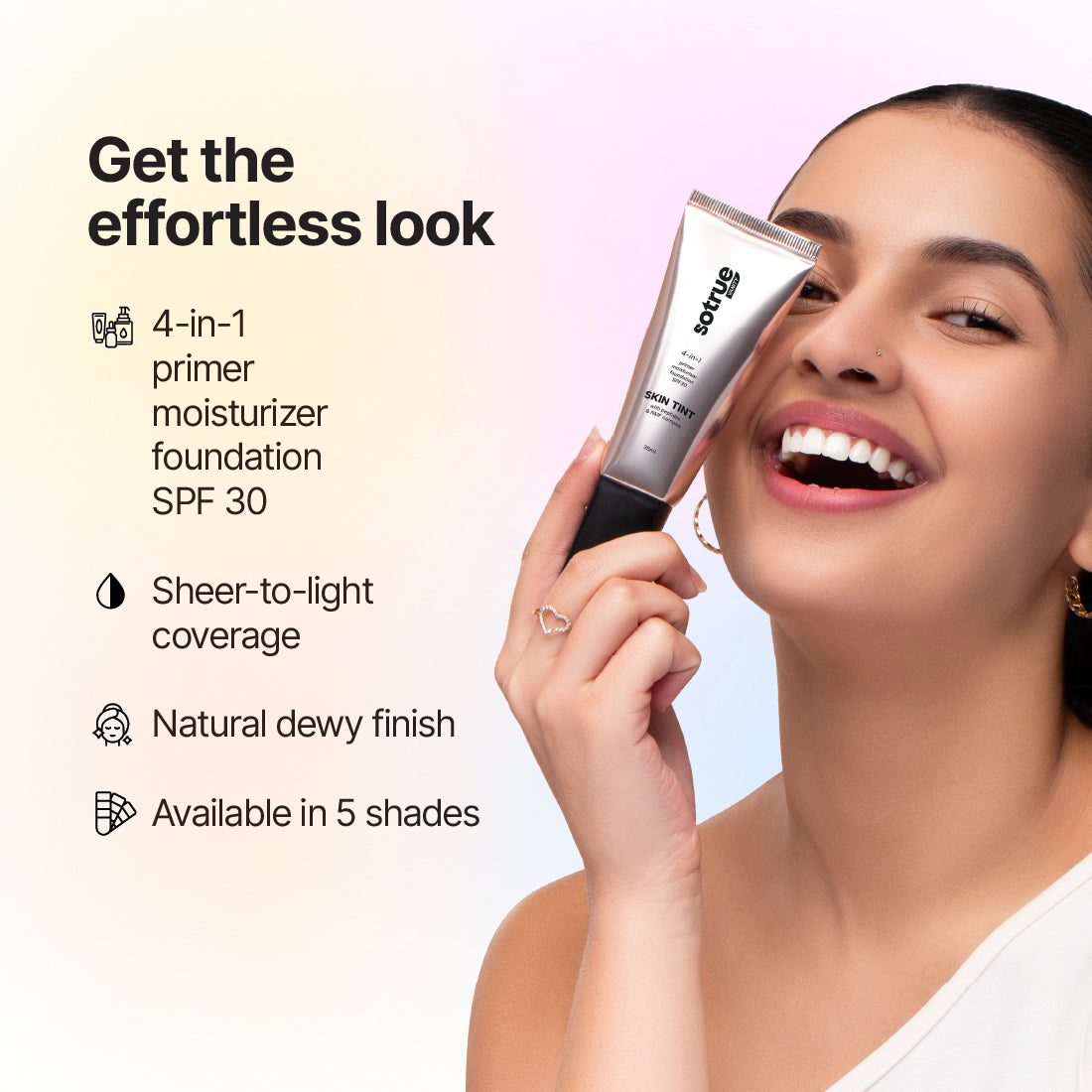 Sotrue Glow-up Combo | Blurify Filter Primer + 4-in-1 Skin Tint + Strobe Cream + Dark Spell Kohl Kajal