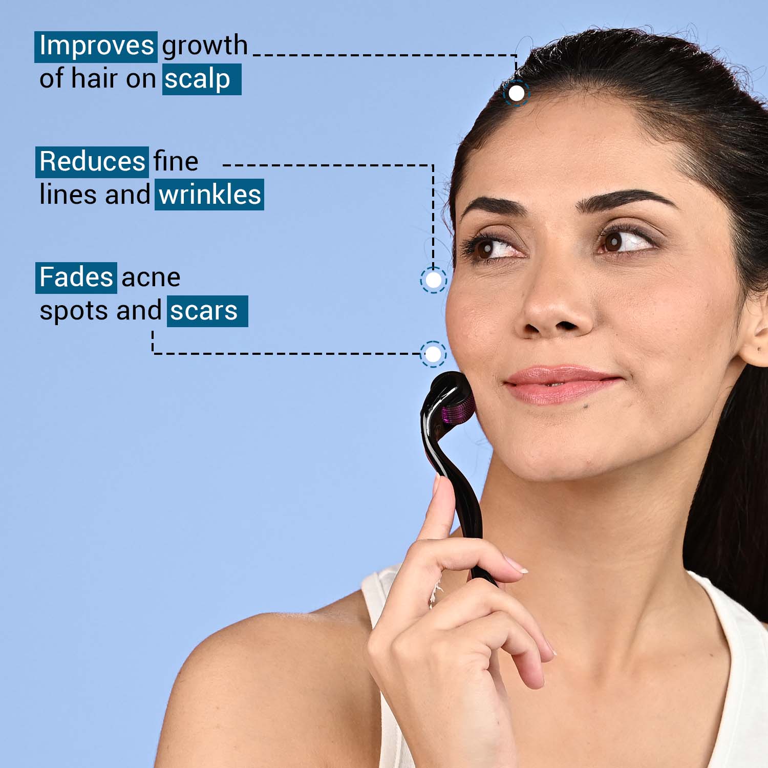 Derma Roller 1mm with Sanitizer | For Hair and Skin