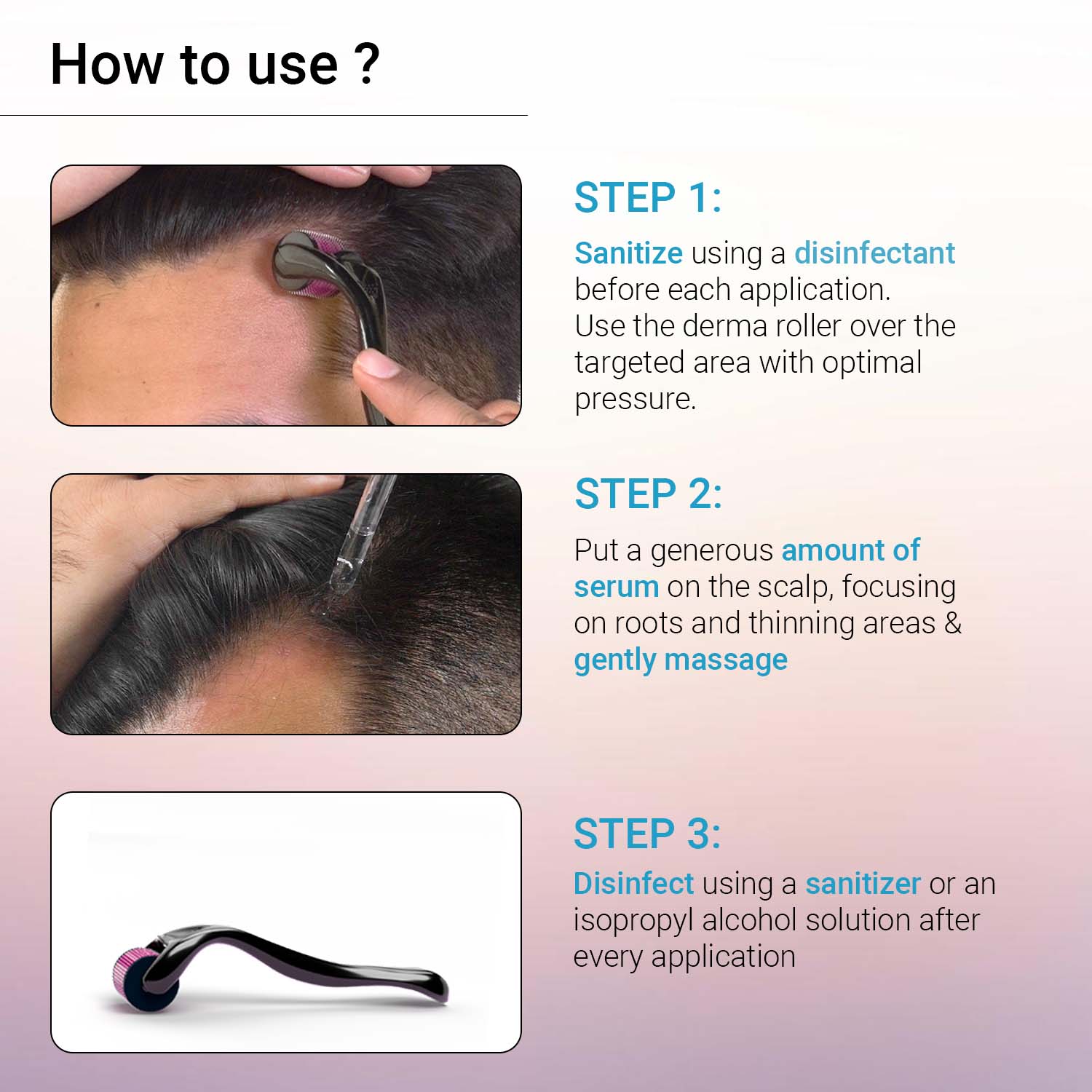Hair Revival Combo | Derma Roller 1mm & Hair Growth Serum