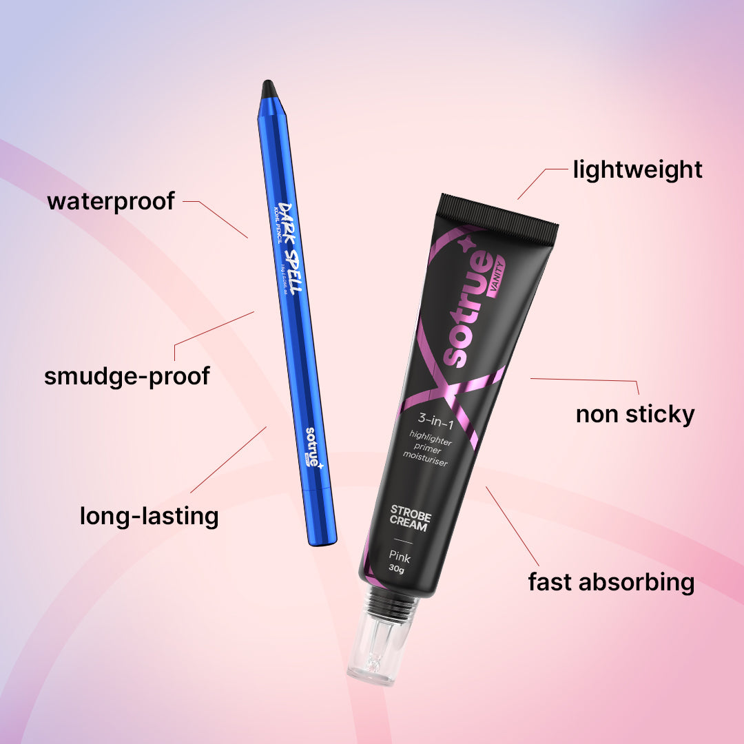 Glow & Define Combo | Strobe Cream & Kohl Pencil | Pink