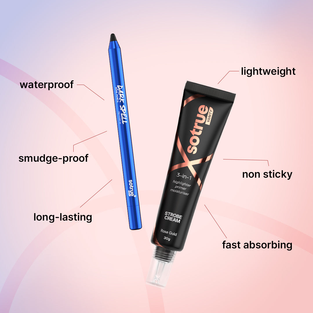 Glow & Define Combo | Strobe Cream & Kohl Pencil | Rose Gold