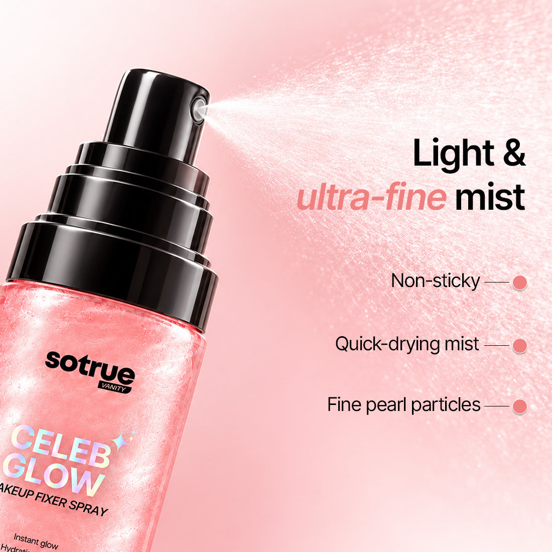Sotrue Celeb Glow Makeup Fixer Spray | Long-Wear Setting Spray | 60ml