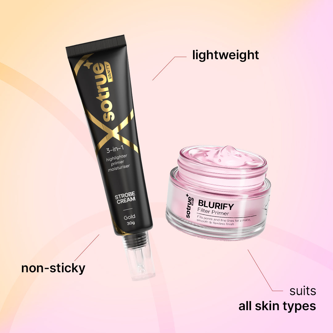 Prep & Glow Combo | Primer + Strobe Cream (Gold)