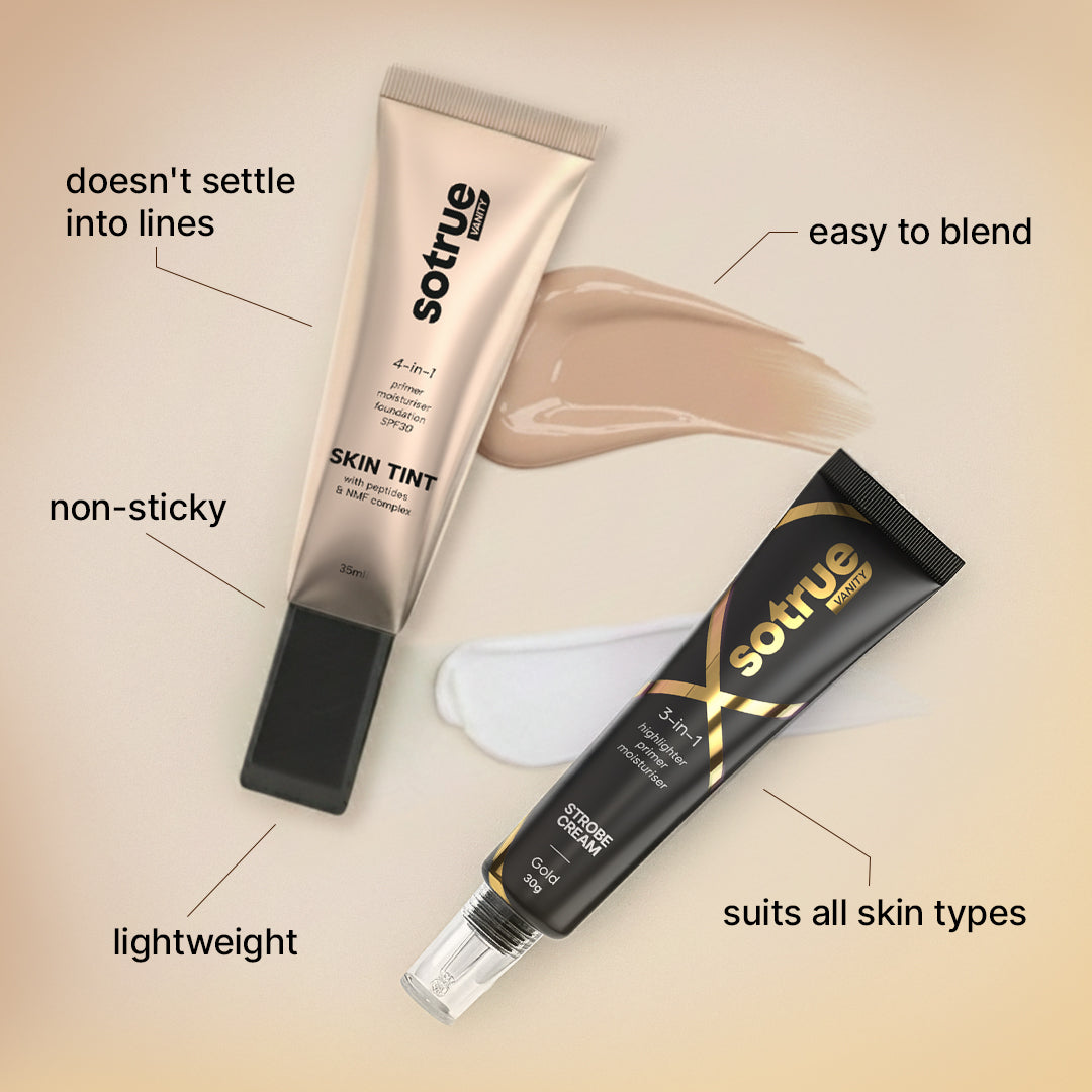 Go-to Glow Combo | Strobe Cream Gold & Skin Tint