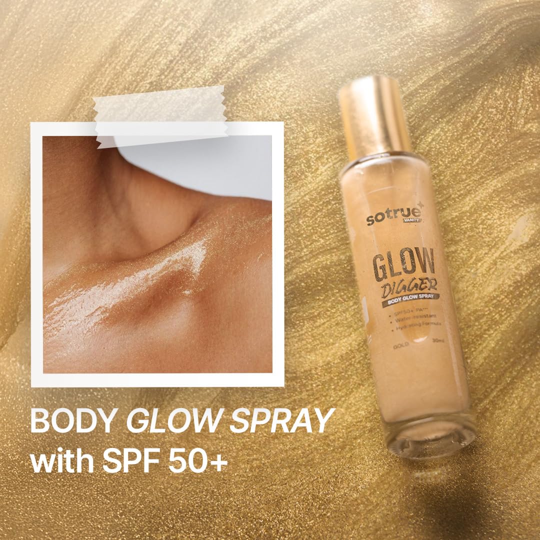 Glow Digger Body Glow Spray | SPF 50+ PA+++ | Gold