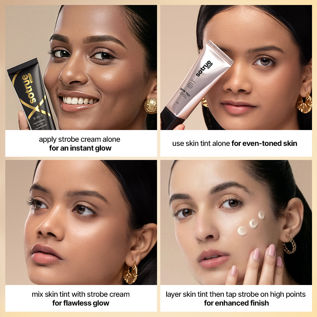 Go-to Glow Combo | Strobe Cream Gold & Skin Tint