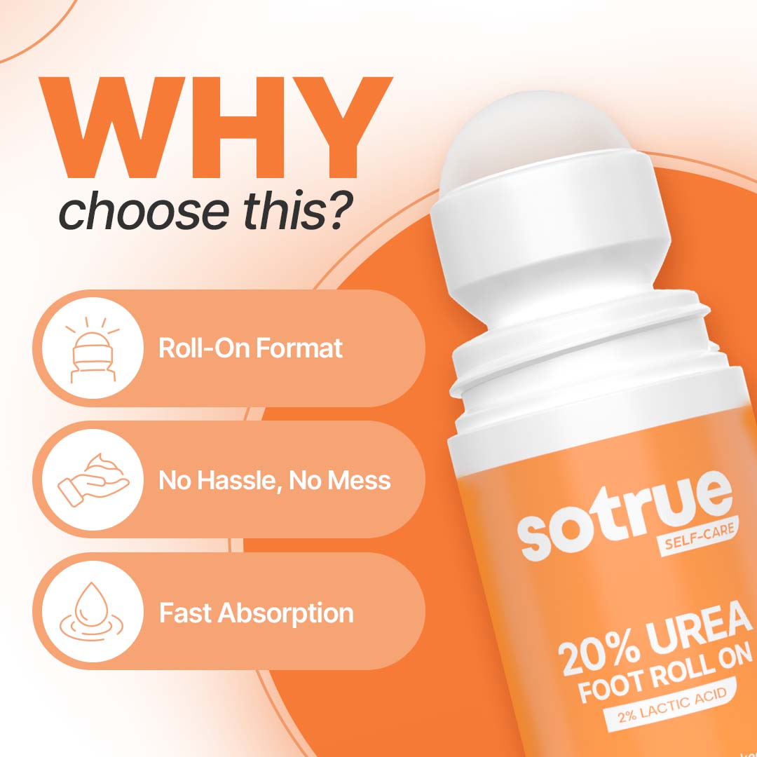 20% Urea Foot Roll-On | Cracked Heel Repair | Intense Hydration | 50 ml