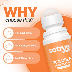 20% Urea Foot Roll-On | Cracked Heel Repair | Intense Hydration | 50 ml