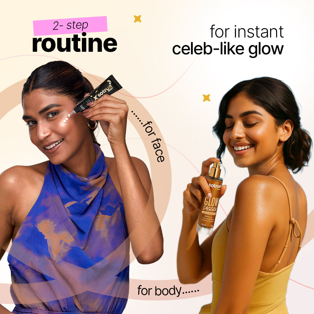 Face & Body Glow Combo | Gold Strobe Cream & Body Glow Spray