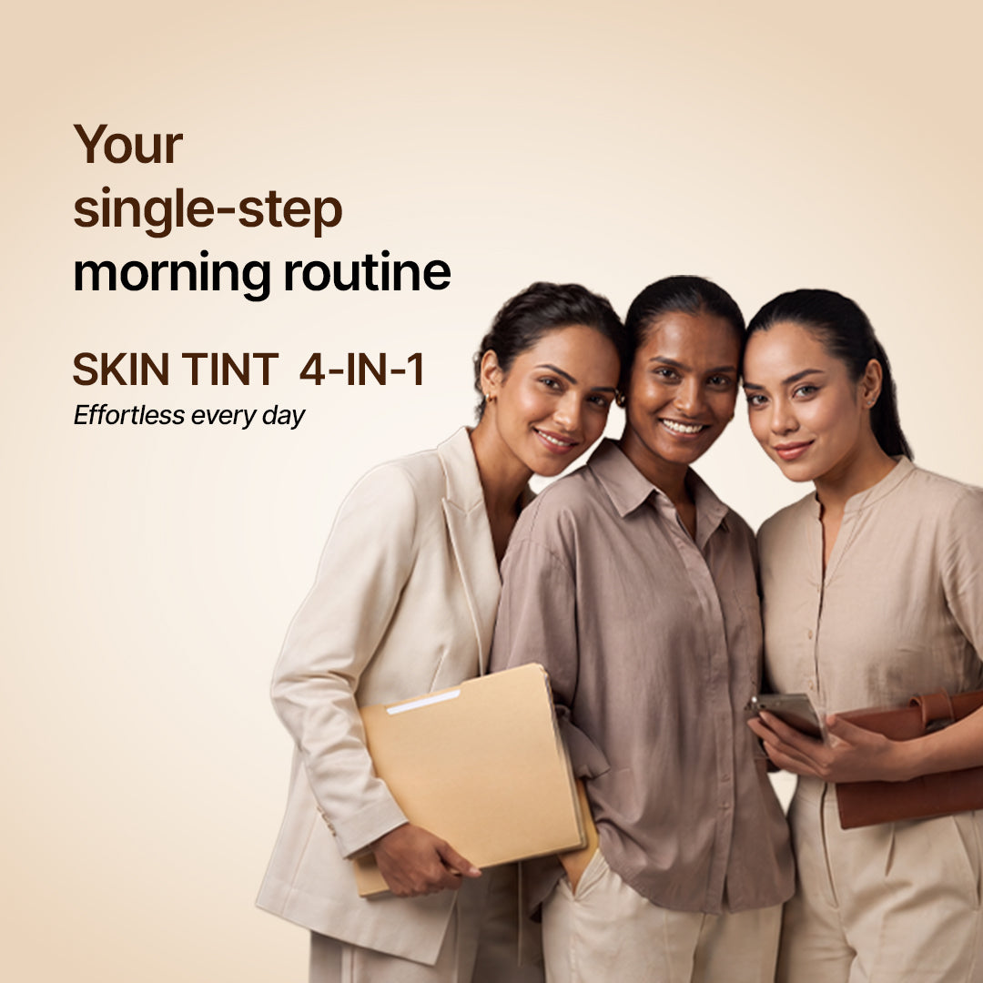 Sotrue 4-in-1 Skin Tint - light to medium coverage with SPF 30, evens tone in one step - single-step morning routine, shown on three models