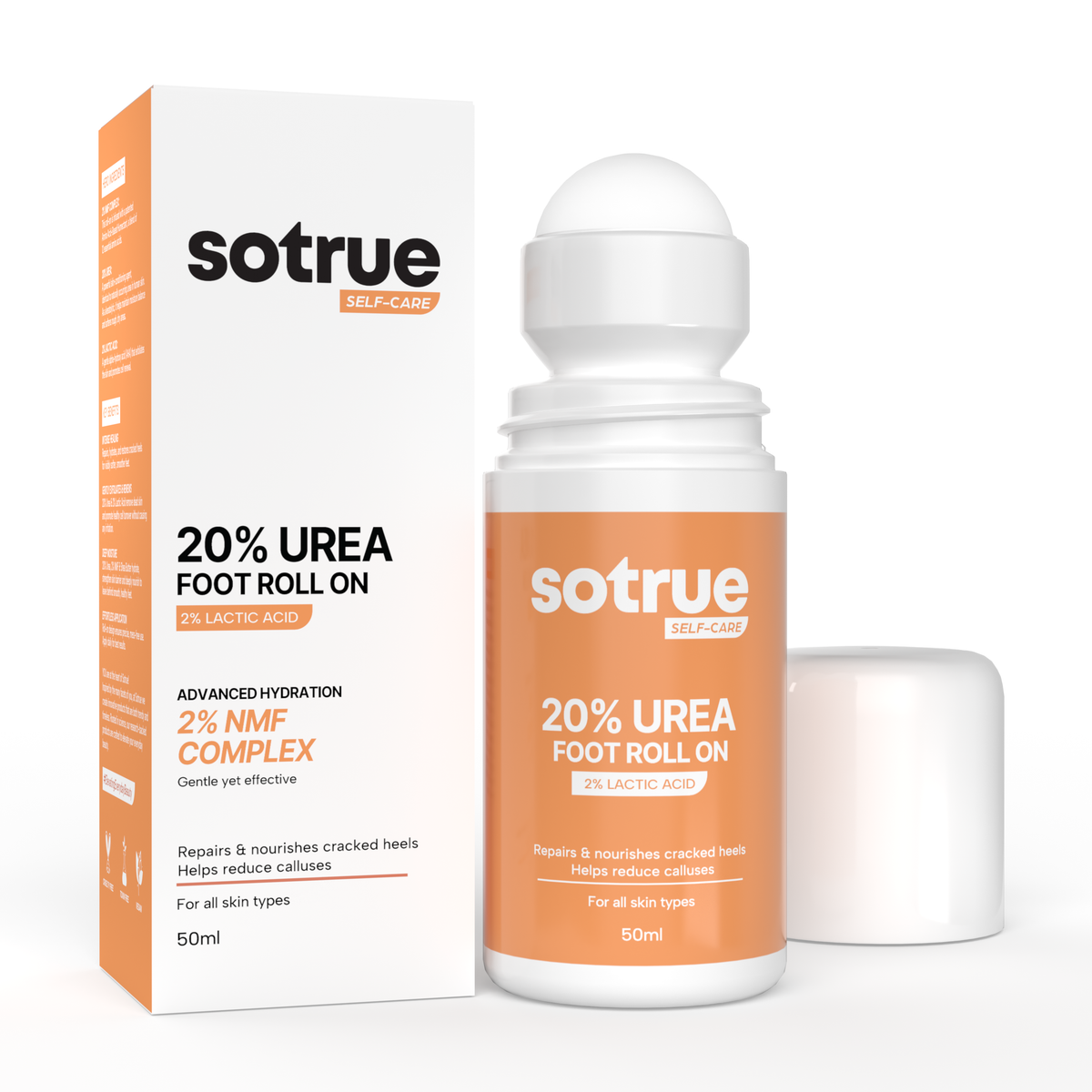 20% Urea Foot Roll-On | Cracked Heel Repair | Intense Hydration | 50 ml