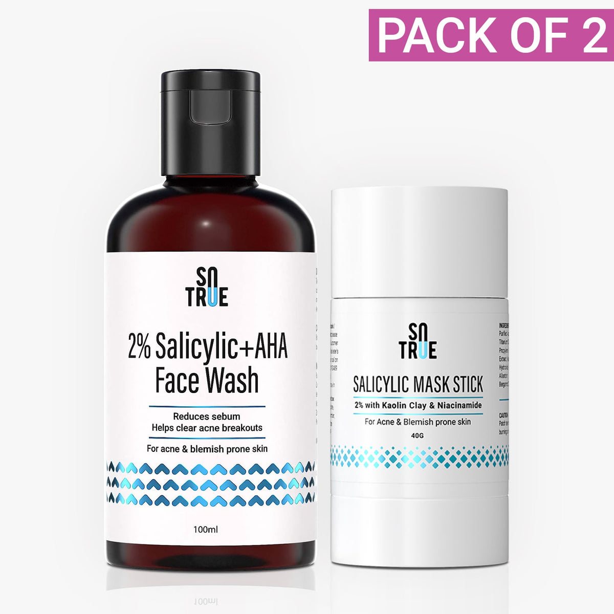 Salicylic Face Care Duo | Salicylic Acid Face Mask Stick & Salicylic + AHA Face Wash